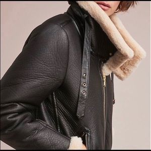 Anthropology Koriri Aviator Faux Leather Coat